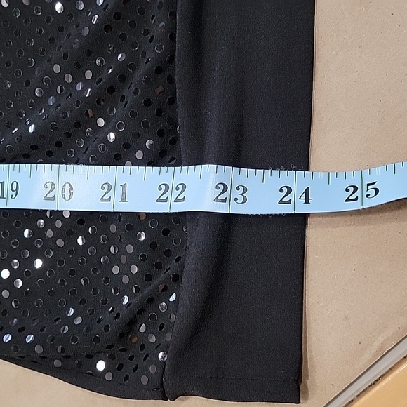 LOVE Tease Size M Black Sequin Racerback Drape Neck Sleeveless Top - Picture 9 of 10